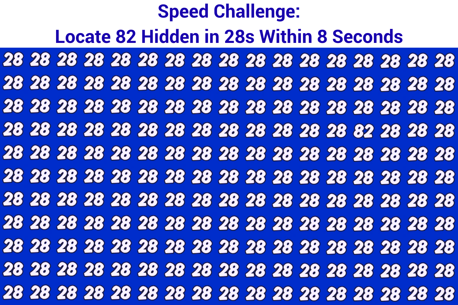 Speed Challenge: Locate 82 Hidden in 28s Within 8 Seconds